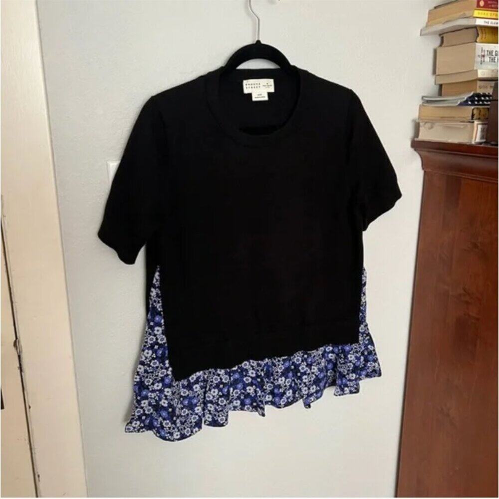 Kate Spade Broome Street Black Knit Faux Layered Sweater Top